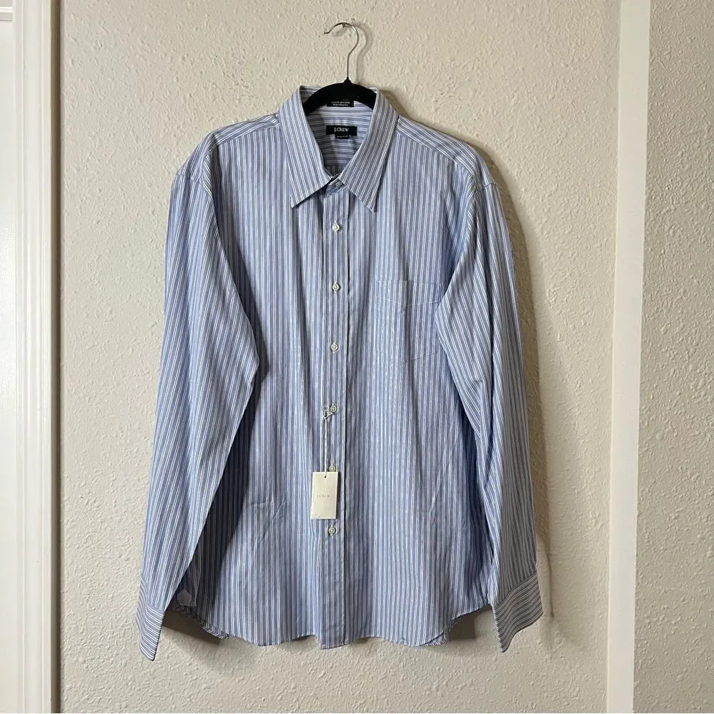 J. Crew Striped Long Sleeve Button Down Shirt Mens NEW Size XL